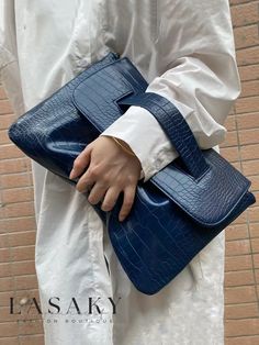 Lasaky - Urban Envelope Clutch Bag with Spacious Crocodile Embossed Design Women's Briefcase, Laptop Handbag, Envelope Clutch Bag, Luggage Cover, Embossed Design, Crocodile Pattern, Envelope Clutch, Wig Accessories, Arm Sleeve