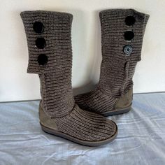 New, Never Worn Ugg Sweater Boots. Brown In Color. Cozy Cold Weather Boots With Round Toe, Cozy Round Toe Boots For Cold Weather, Comfortable Boots For Cold Weather In Fall, Comfortable Boots For Cold Weather And Fall, Gray Knee-high Winter Boots, Casual Winter Boots For Cold Weather, Casual Boots For Cold Weather In Fall, Casual Warm Boots For Outdoor, Casual Fall Boots For Cold Weather