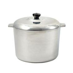 a stainless steel pot with a lid