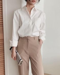 Korean Slacks Outfit, Korean Semi Formal Outfits For Women, Korean Semi Formal Outfit, Formal Attire Aesthetic, Semi Formal Outfits For Women, Semi Casual Outfit, Formal Pants Women, Color Combos Outfit