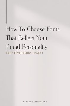 a white book cover with the title how to choose font that reflect your brand personality