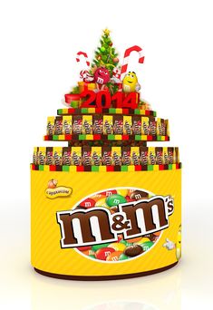 the m & m's christmas tree is made out of candy bars