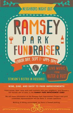 a poster for the ramsey park fundraiser