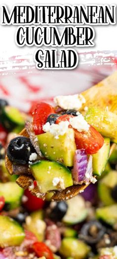 mediterranean cucumber salad with feta cheese and olives