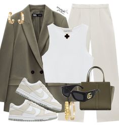 Khaki Pants Outfit, Chique Outfit, Sunshine Beach, Summer Outfit Ideas, Green Blazer, Charity Event, Looks Black, Stylish Work Outfits, Summer Outfit Inspiration