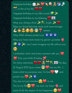 an emoticive message from someone on their birthday