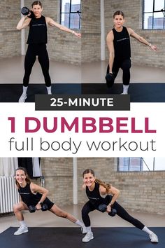 two women doing dumbbell exercises with the text, 25 - minute dumbbell full body workout