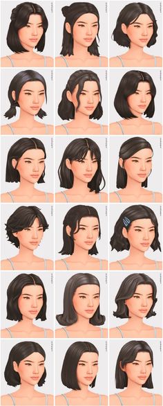 many different types of hair are shown in this drawing lesson for the character's face