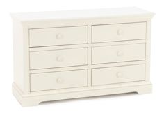 a white dresser with six drawers on top