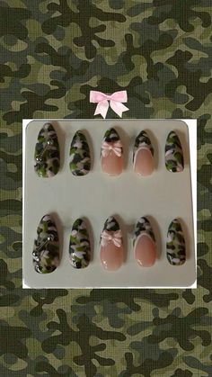 ⭑ ★ ⭑ ˗ ˏˋ ❀ ´ˎ ˗ ⭑ ★ ⭑ Pink Nails Y2k, Pink Camo Nails, Camo Nail Designs, Camouflage Nails, Camo Nails, Camo Baby, Nails Y2k, Baby Pink Nails, Hippie Nails