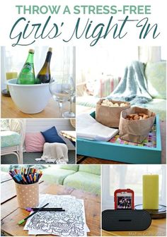 How to Throw a Stress-Free Girls Night In - Mad in Crafts Adult Slumber Party, Girls Night Crafts, Birthday Games For Adults, Moms' Night Out, Moms Night, Boys Night, Girls Night In, Spa Night, Girls Night Party