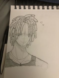 a drawing of a woman with dreadlocks on her head