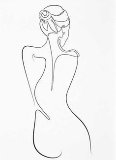 a line drawing of a woman's profile