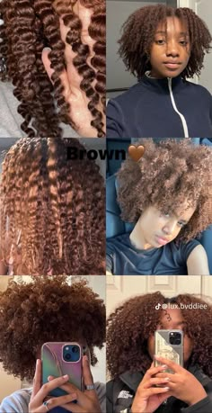 Dyed Brown Curly Hair, Hair Colour Ideas Curly, 4c Hair Dye Ideas, Dyed 4c Natural Hair, Dyed Hair For Dark Skin, 4c Dyed Hair, Dyed Afro Hair 4c, Best Haircuts For Women, Really Curly Hair