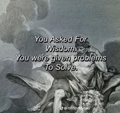 an image with the words you asked for wisdom, you were given problems to solve