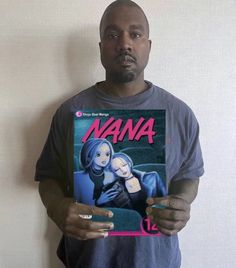 a man holding up a book in front of his face with the title nanna on it