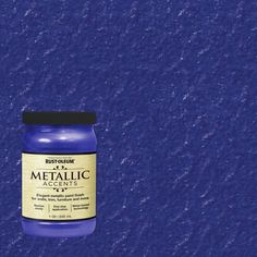 a bottle of royal blue metallic acrylic paint