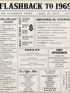 an old newspaper advertises the history of flashback to 1939, with information about its events