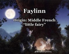 an image of a fairy scene with the words'origin middle french little fairy '