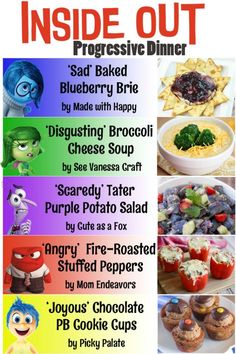 the inside out poster shows different types of food