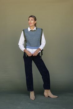 The Caitlyn Side Tie Vest features beautiful blues and greens that are perfect for the cooler weather to come. Pair over button downs or mock necks for a warm and trendy look. super soft functional ties // paired with pants coming soon Side Tie Vest, Tie Vest, Clogs Heels, Mom Accessories, Blues And Greens, Nursing Friendly, Boys Playing, Cooler Weather, Sneaker Heels