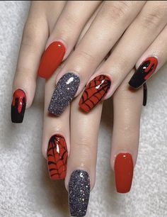 Quince Nails, Holloween Nails, Short Gel Nails, Glamour Nails, Red Nail Designs, Halloween Nail Designs, Easter Nails