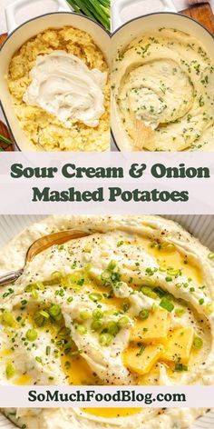 Sour Cream and Onion Mashed Potatoes take your classic mashed potatoes to the next level. They are perfectly creamy and packed with tons of flavor–like your favorite potato chip, elevated!