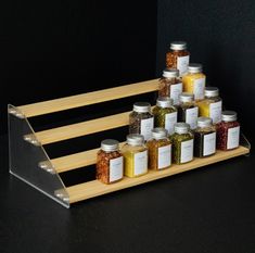 PRICES MAY VARY. Good Assistant: Nianfeng spice rack organizer for cabinetr can help you organize seasoning bottles well, keeping them orderly and easy to access at a glance Elegant & Sturdy: Risers display stands constructed from high-quality pine wood and corrugated acrylic, making it both aesthetically pleasing and fashionable, as well as durable and resistant to deformation, the spice shelf is a beautiful and robust addition to any space More Tiered Spice Rack, Spice Rack Design, Acrylic Risers, Diy Kitchen Hacks, Countertop Spice Rack, Shelf For Kitchen, Cabinet Countertop, Kitchen Counter Organization, Kitchen Storage Hacks