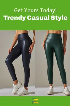 Revamp your casual outfit for women with ProLyf Styles' High Waist Faux Leather Pants. Perfect for blending chic athleisure with casual weekend style, these pants are a staple for chic gym wear. They epitomize effortlessly chic, allowing you to dress to impress in any setting. A trendy women's style essential, especially for women’s winter outfits. Elevate your wardrobe effortlessly! Edgy Pants, Chic Gym, Casual Outfit For Women, Women's Athleisure, Chic Athleisure, Chic Activewear, Casual Weekend Style, Outfit For Women