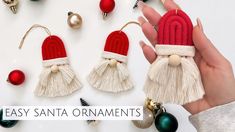 handmade christmas ornaments with easy santa ornaments