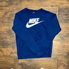 Worn Quite A Bit But Still Looks Brand New Nike Blue Tops For Fall, Nike Crewneck, Nike Tops, Nike Women, Crew Neck, Brand New, Sweatshirts Hoodie, Womens Tops, Nike