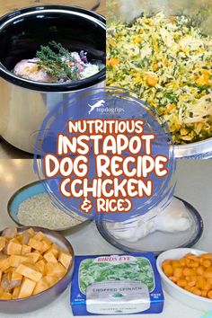 Nutritious Instapot Dog Recipe (Chicken & Rice); instapot recipes, instant pot recipe, homemade dog meal Chicken And Rice