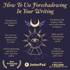 how to use foreshadoing in your writing infographical poster with instructions