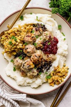 Thanksgiving Meatballs, Cranberry Thanksgiving, Gluten Free Salads, Turkey Broth, Meatballs Recipe, Easy Weeknight Dinner, Dinner Entrees, Supper Recipes, Wild Rice