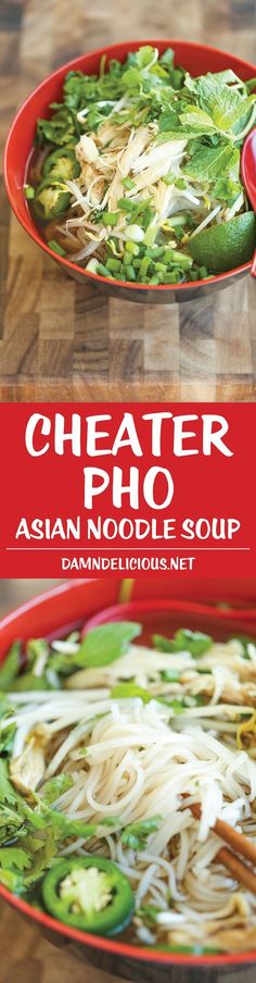 30 minute Pho (Asian Noodle Soup) - ​With this simplified version, you can have homemade pho on your table in 30 min or less. It doesn't get any easier! Soup Recipes Asian, Easy Pho, Asian Noodle Soup, Homemade Pho, Asian Veggies, Soup Asian, Asian Soup Noodle, Shrimp Balls