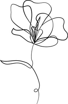 a line drawing of a flower on a white background