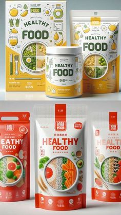 the packaging design for healthy food is shown