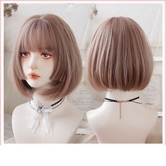 Synthetic Wig Straight with Bangs Machine Made Wig Medium Length Synthetic Hair Women's Soft Party Easy to Carry Blonde Pink Black Wigs Straight Wig With Bangs, Blonde With Pink, Hair Creations, Black Wig, Wig With Bangs, Anime Dolls, Short Wigs, Straight Wig, Synthetic Wig