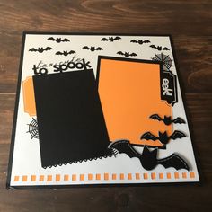 a halloween card with bats and the words to soot on it's side