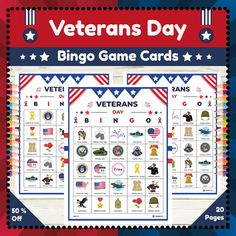 the veterans day bingo game cards