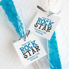 Party Like A Rock Star Rock Candy Tags Rock Star Party Favors, Music Party Favors, Candy Tags, Rock Climbing Party, Pop Star Party, Dinner Party Gifts, Music Birthday Party, Rock And Roll Birthday, Rockstar Birthday