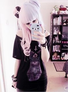 Fantasy Make-up, Bubble Goth, Grunge Pastel, Goth Kawaii, Goth Hair, Images Kawaii