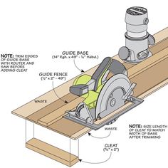 a circular sawing machine with instructions on how to use the blades for cutting wood