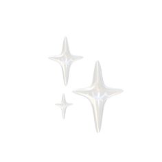 two shiny white stars on a white background