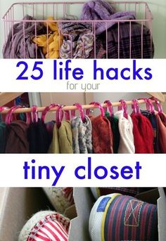 the closet is filled with clothes and other things to keep them organized for life hacks