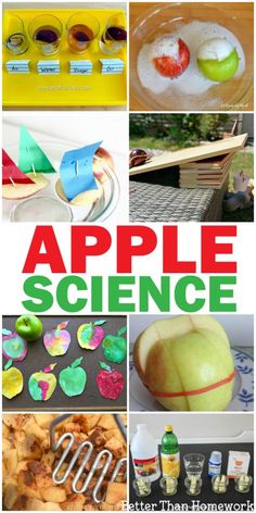 an apple science project for kids with apples and other things to make them look like they are