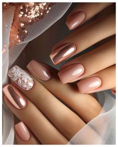 Ombre Nail Art Designs, Rose Gold Nails, Nail Art Ombre, Nailed It, Cooking Recipes Desserts, Fall Nails, Chic Nails, Gold Nails