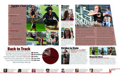 a brochure with images of women in sports uniforms and the words stated back to track