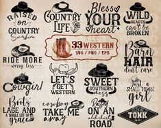 some type of stickers that are on a piece of paper with the words country life