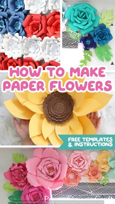 how to make paper flowers with free templates and instructions